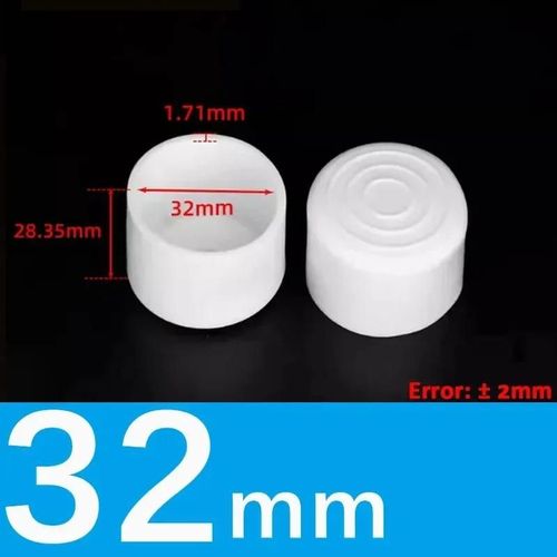 Embouts De Pieds De Chaise Ronds Et Carrs En Pvc Blanc,Couvercle D'extrmit De Table De Meubles,Bouchon De Tuyau,Couverture De Protection Non Ald,2-8 Pices - Type 32mm-4pcs