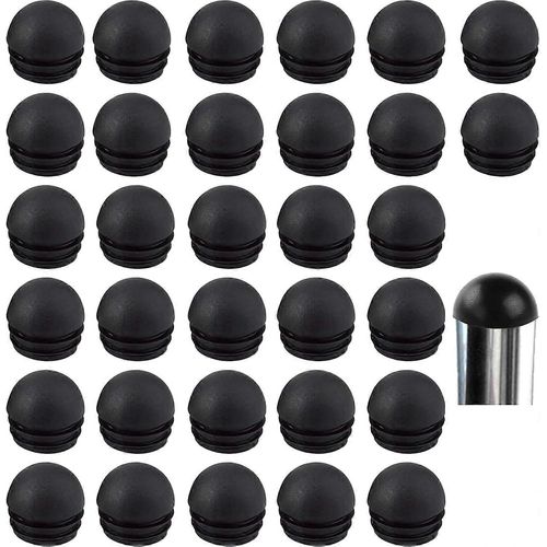 Embouts De Tube De Chaise Ronds Noirs - Protection De Pieds De Chaise En Caoutchouc - 32 Pices (19 Mm)