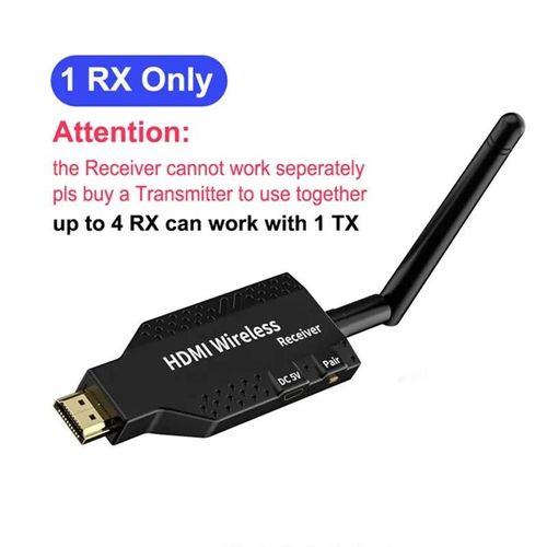 metteur-rcepteur vido sans fil, rallonge compatible HDMI, adaptateur de miroir d'cran de cl TV, commutateur DVD PC vers budgtaire TV, 50m-Only 1 RX