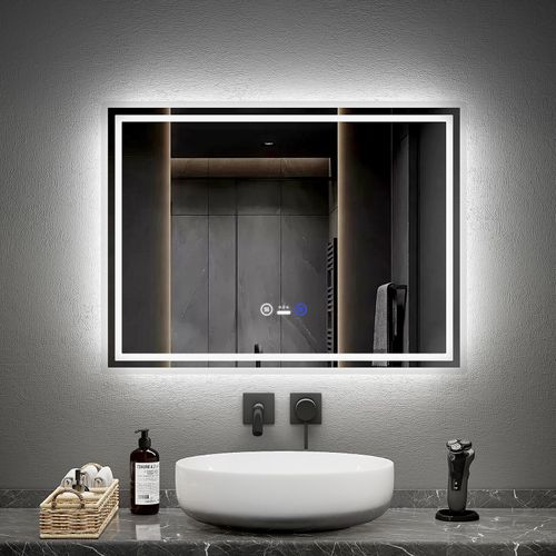Miroir De Salle De Bain Rond Avec éclairage LED, Miroir De Salle De