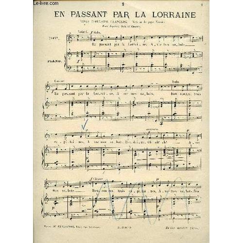 En Passant Par La Lorraine - Ronde Populaire Francaise - Pour Soprano Solo Et Choeur   de NON DETERMINE
