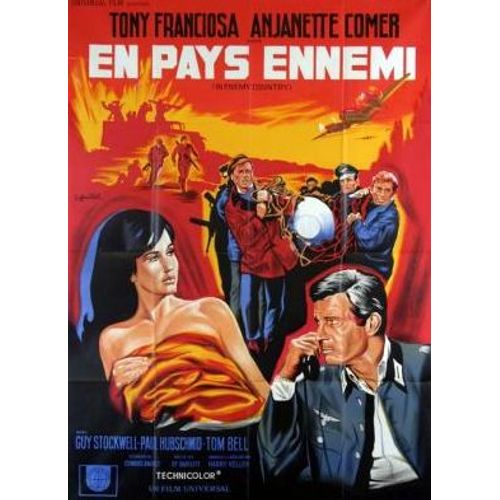 En Pays Ennemi / In Enemy Country - Vritable Affiche De Cinma - Format 60x80 Cm -Harry Keller - Anthony Franciosa - Anjanette Comer - Guy Stockwell - Michael Constantine - Anne 1968
