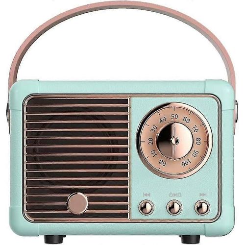 Enceinte Bluetooth bleu ple style rtro vintage | Design radio classique  l'ancienne | Petit design compact et portable | Enceinte sans fil mignonne | Connectez et