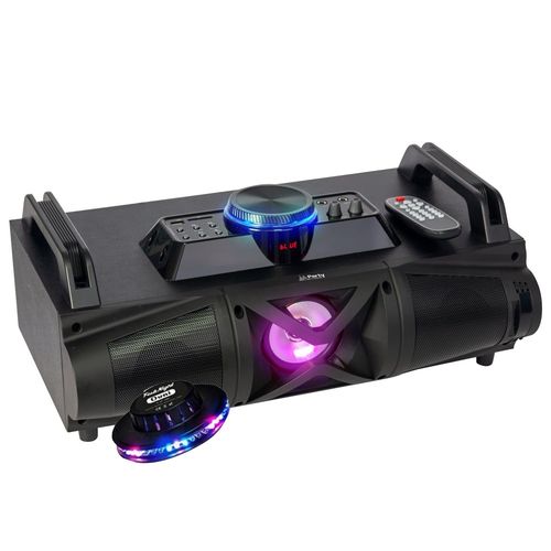 Enceinte Hifi PARTY-FALCON avec Bluetooth USB SD Tuner FM avec animation lumineuse  LED, 2 entres micro, Lumire Ovni