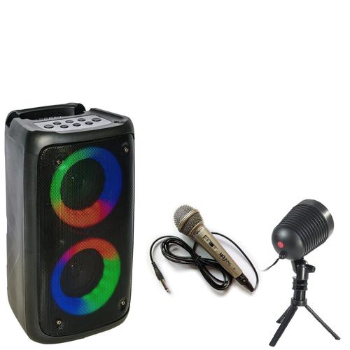 Enceinte Lumineuse sur batterie USB Bluetooth Karaok Enfant PARTY LEO-250 - Micro