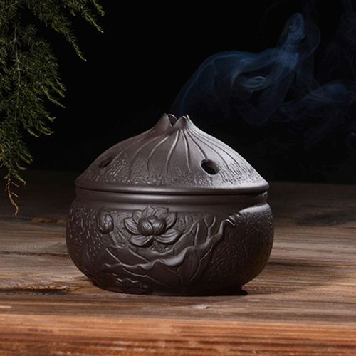 Encensoir  Reflux En Cramique, Brleur D'encens, Bougie D'aromathrapie, Support Diffuseur De Cne De Four, Brleur De Grain De Lotus Bouddhiste