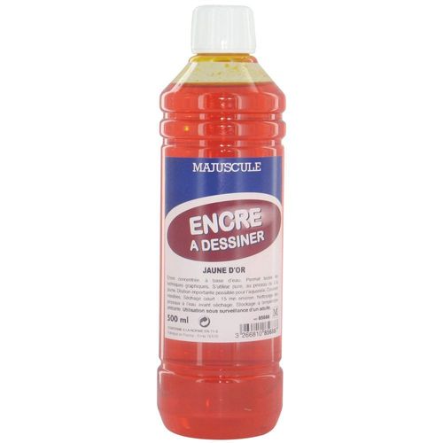 Encre  Dessiner Coloris Jaune Or - Flacon De 500ml