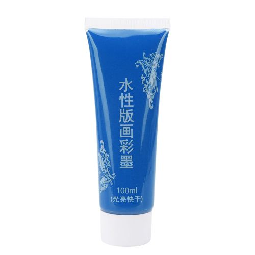 Encre D'impression A Base D'eau, Tube Unique De 100 Ml, Pigment D'impression Lavable A Sechage Rapide, Bleu