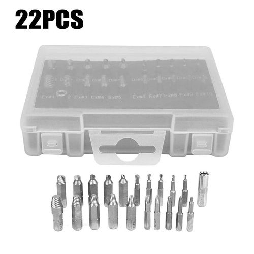 Endommag Vis Extracteurs , 22 Pices Extracteur De Vis  Mches De Polissage Spares Et Mches D'extraction Pour Boulons Ou Vis Endommags, D'un Diamtre 2-12mm, Duret 64-65 Hrc