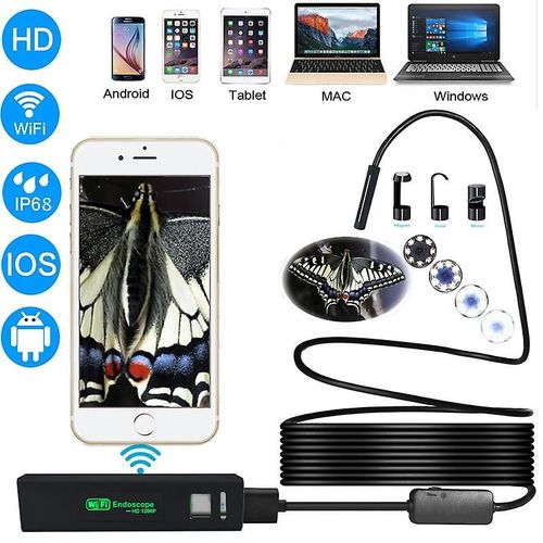 Endoscope Ultra-Clair 1200p Mise Au Point Rapproche Apple Android Ios Wifi Tlphone Portable Endoscope Endoscope Sans Fil 8 Mm (10 M)