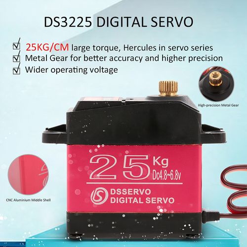 engrenage mtallique DS3225, Servo numrique tanche  couple lev pour 1/10 1/8 RC Traxxas HSP voiture bateau hlicoptre Robot avion
