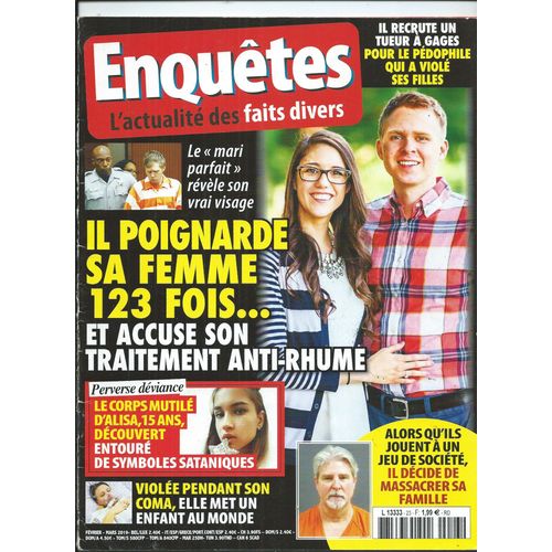 Enqutes L'actualit Des Faits Divers 01/02/2019 Mark John Walford, Victoria Martens, Christopher R. Gattis, Jake Paterson, Matthew Greewood, Claudine Longet, Cyntoia Brown,Nicky Verstappen,G. Barrett