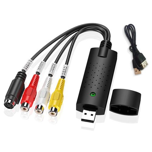 Enregistreur Convertisseur de Vido / Audio AV - Carte de Capture Vido Cl USB 2.0 ? Cble de Transfert S-Vido/AV  USB ? Compatible Windows Mac ios