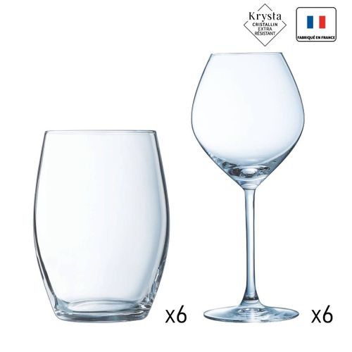 Ensemble 12 Pices Cheer Up Verres  Pied 47cl Et Gobelets 32cl - Chef Et Sommelier