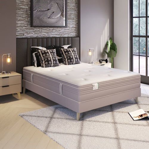 Ensemble 160x200 Matelas Ressorts Ensachs Ferme H27 + Sommier