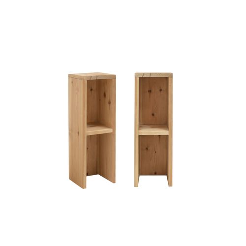 Ensemble 2 Tables De Chevet En Bois De Sapin Marron 20x60cm