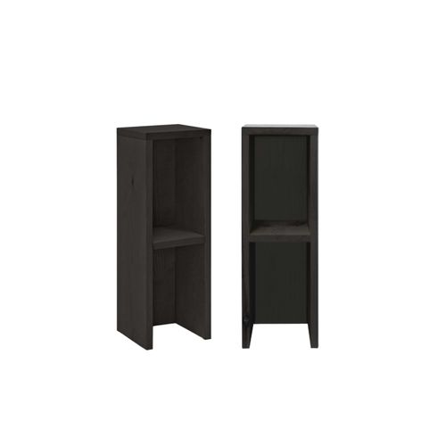 Ensemble 2 Tables De Chevet En Bois De Sapin Noir 20x60cm