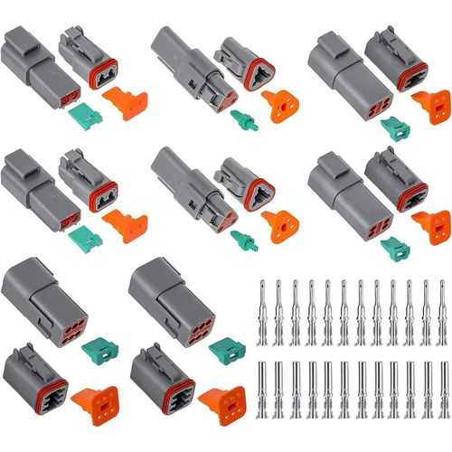 Ensemble 8 Connecteurs Dt-2/3/4/6 Broches - Cbles Jusqu' 4mm (Temp. -40C  105C) [Voi6171254]