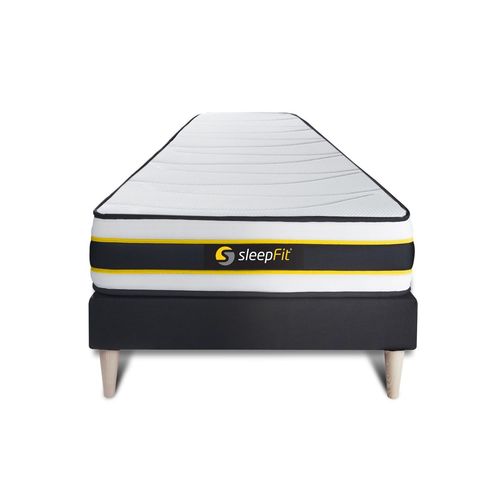 Ensemble 90x190 Matelas Flexy + Sommier Kit Noir