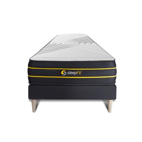 Ensemble 90x190 Matelas Ultra + Sommier Kit Noir