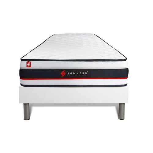 Ensemble 90x200 Matelas Form + Sommier Kit Blanc