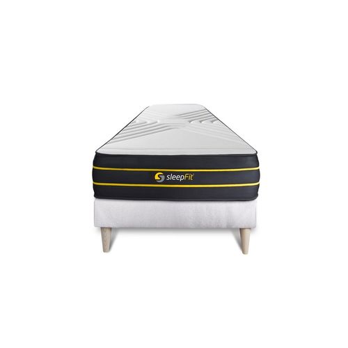 Ensemble 90x200 Matelas Ultra + Sommier Kit Blanc