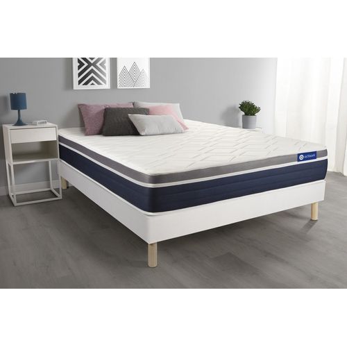 Ensemble Actimemo Confort Matelas Memoire De Forme 180x200 Cm Maxi Epaisseur 7zones De Confort + Sommier Kit Blanc