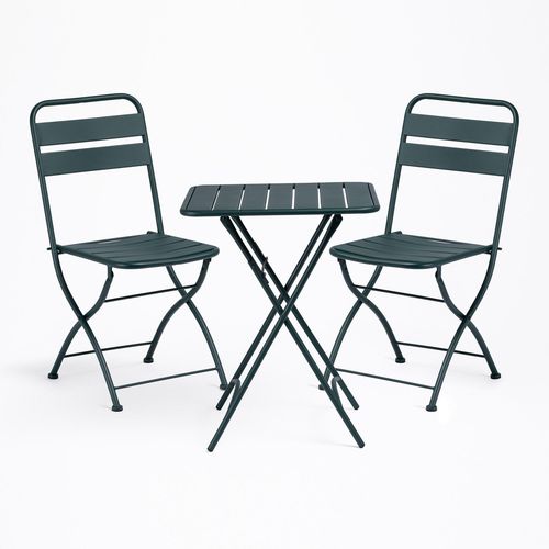 Ensemble Avec Une Table Pliante (60x60 Cm) & 2 Chaises Pliantes Janti Vert Jungle