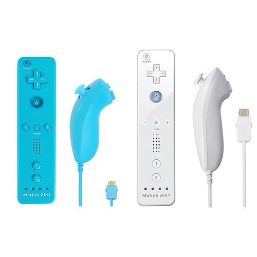 Ensemble Blanc Noir - Manette De Jeu  Distance Sans Fil Dahchuck, Manette De Jeu Pour Nintendo Wii Et Wii U, 2 En 1, Motion Plus En Option, Contrleur De Jeu Vido