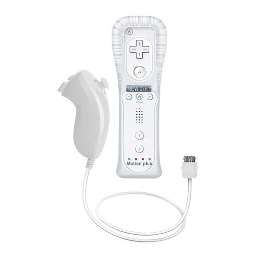 Ensemble Blanc - Tlcommande Avec Motion Plus Pour Nintendo Wii, Manette De Jeu Sans Fil Dahchuck, Manette De Console, Manette De Jeu, 2 Pices