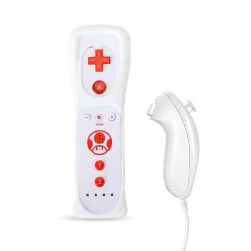 Ensemble Bleu Et Blanc - Manette De Jeu  Distance Sans Fil Avec Motion Plus Intgr, Manette De Jeu Pour Nintendo Wii Dahchuck, Manette De Jeu  Distance Pour Nintendo Wii
