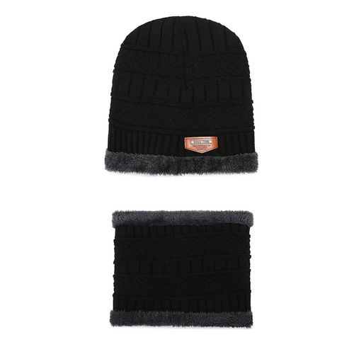 Ensemble Bonnet Et Echarpe, Portable, Confortable, Chaud, Rembourre, Tricote, Tete De Mort, Pour L'equitation En Plein Air