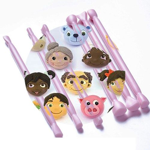 Ensemble D'outils De Modlisation De Fondant, Outils De Modelage De Sucre, Sculpture De Texture, Bricolage Pour La Dcoration De Gteau Au Chocolat En Pte De Gomme De Biscuit 6 Pices/Ensemble