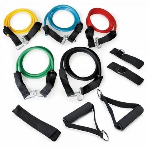 Ensemble D'lastiques D'entrainement Softee - Marque Softee - 5 Bandes De Rsistance - Noir/Multicolore