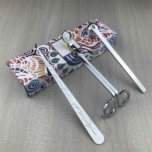 Ensemble D'outils D'aromathrapie Pour Bougie,Bote  Documents,Cloche,Crochet D'extinction,Ciseaux,Noyau De Lampe,Trois Pices - Type C2 Silver