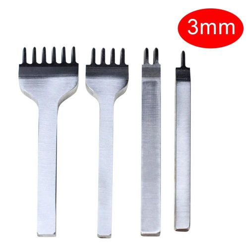 Ensemble D'outils D'artisanat En Cuir Trou En Acier Inoxydable Ciseau Gravure Couture Poinon Kit 3mm