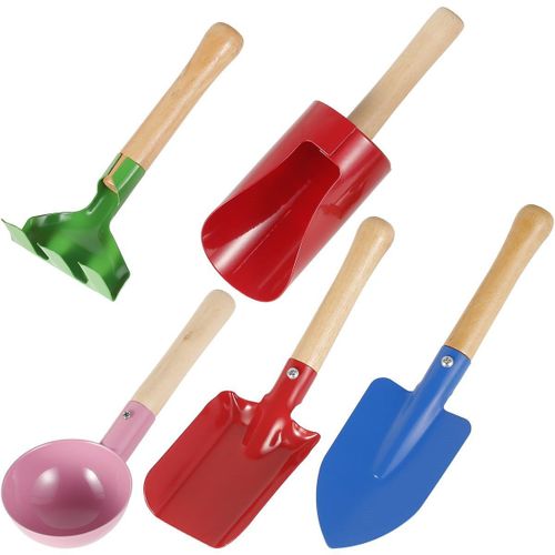 Ensemble d'outils de jardinage pour enfants 7 pices - Mini outils  main avec manches en bois et fer  repasser pour les 3 ans et plus, colors et durables