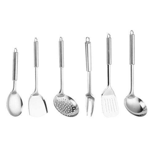 Ensemble D'ustensiles De Cuisine En Acier Inoxydable De Qualit Suprieure : Spatule Ajoure, Cuillre, Fourchette Et Plus Encore ; Ustensiles De Cuisine Durables