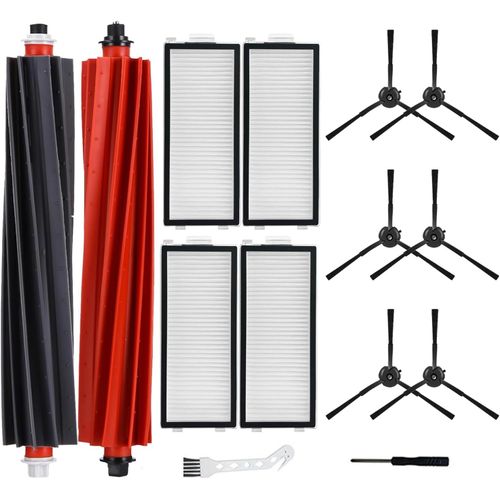 Ensemble De 14 Accessoires Compatibles Avec Les Aspirateurs Robots Roborock Qrevo Slim/Qrevo Master, 2 Brosses Principales, 6 Brosses Latrales, 4 Filtres, 1 Brosse De Nettoyage, 1[SSE7110598]