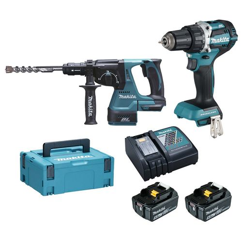 Pack 2 Outils Makita Dlx2191tj (Ddf484 + Dhr243) 18v Li-Ion (2 X 5,0 Ah)