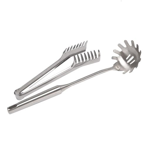 Ensemble De 2 Pices De Serveur  Spaghetti En Acier Inoxydable, Pince  Ptes Spaghetti En Acier Inoxydable, Cuillre  Ptes Se