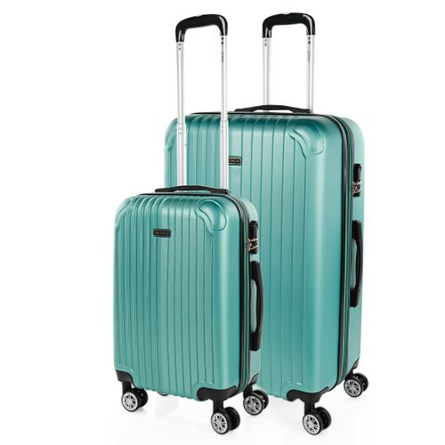 Ensemble De 2 Valises De Voyage Rigides Trolley Abs  4 Roues. 2 Tailles: Small Cab 55, Large Extensible 76. Qualit Dure Et Lgre Renforce. Jolie Et Pas Cher T71517