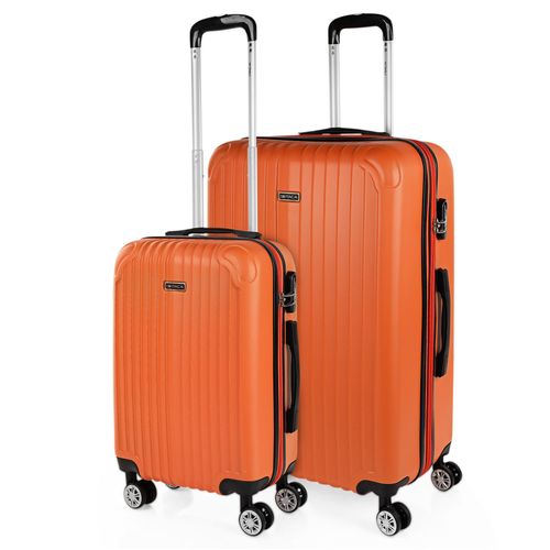 Ensemble De 2 Valises De Voyage Rigides Trolley Abs  4 Roues. 2 Tailles: Small Cab 55, Large Extensible 76. Qualit Dure Et Lgre Renforce. Jolie Et Pas Cher T71517
