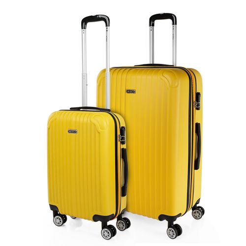 Ensemble De 2 Valises De Voyage Rigides Trolley Abs  4 Roues. 2 Tailles: Small Cab 55, Large Extensible 76. Qualit Dure Et Lgre Renforce. Jolie Et Pas Cher T71517