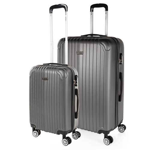 Ensemble De 2 Valises De Voyage Rigides Trolley Abs  4 Roues. 2 Tailles: Small Cab 55, Large Extensible 76. Qualit Dure Et Lgre Renforce. Jolie Et Pas Cher T71517