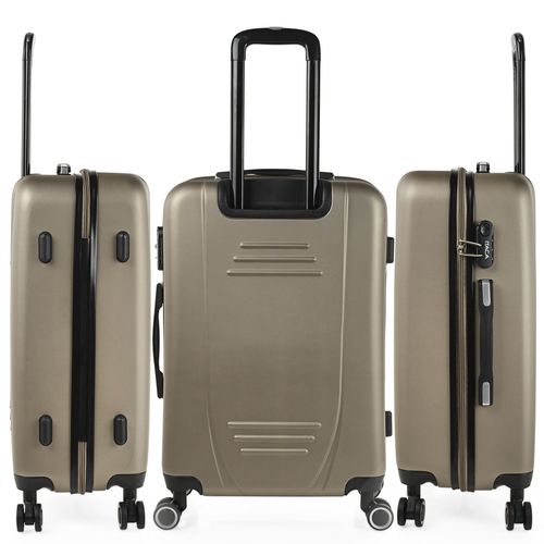 Ensemble De 2 Valises Trolley Abs  4 Roues Avec Cadenas Intgr. 2 Tailles: Small 55 Et Big 75. Dur Rigide Confortable Et Lger. Haute Qualit. Beau Design 71117