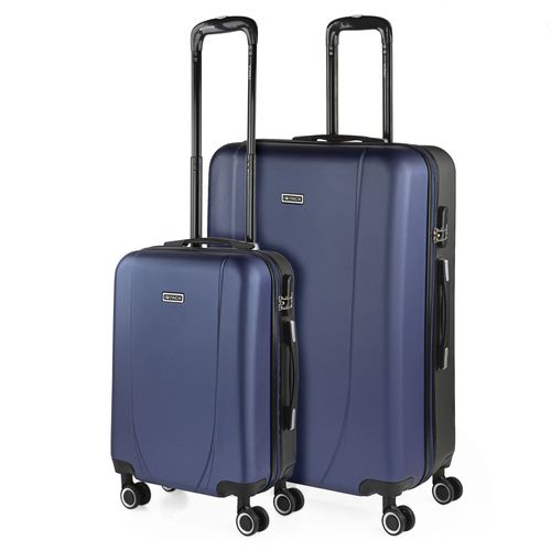 Ensemble De 2 Valises Trolley Abs  4 Roues Avec Cadenas Intgr. 2 Tailles: Small 55 Et Big 75. Dur Rigide Confortable Et Lger. Haute Qualit. Beau Design 71117