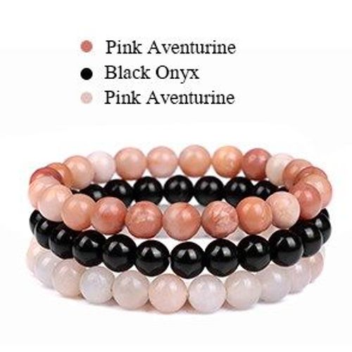 Ensemble De 3 Bracelets En Pierre Naturelle Pour Hommes Et Femmes, Agates, Il De Chat, Perles En Pierre D'onyx Noir, Bijoux, Cadeau  La Mode