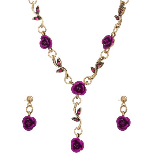 Ensemble De 3 Colliers Et Boucles D'oreilles En Forme De Rose Avec Pendentif En Forme De Fleur En Cristal Vintage Pour Femmes Et Filles[X2017]