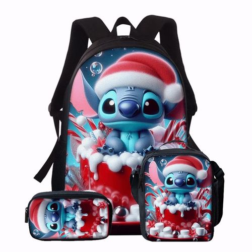 Ensemble De 3 Sacs  Dos Stitch Ensemble De 3 Sacs  Dos Stitch, lgant Sac De Voyage En Polyester Avec Imprime Alatoire, Lavable  La Main, Ideal Pour Halloween Et Nol